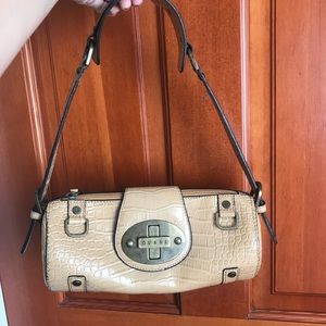 Guess faux alligator barrel bag